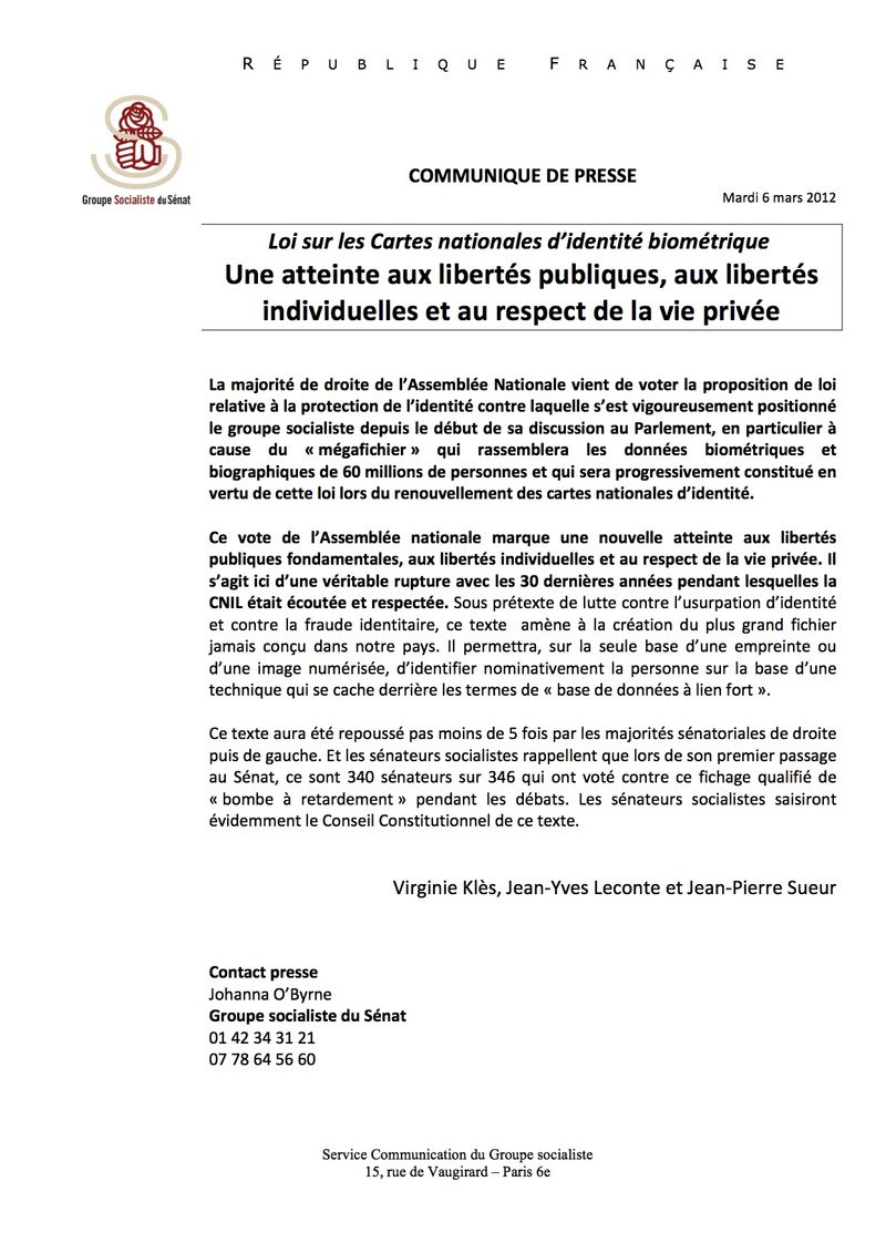 03-06-2012_Loi sur les cartes nationales d'identité biométrique