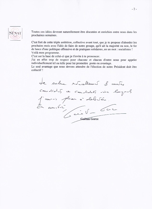 Lettre de candidature suite